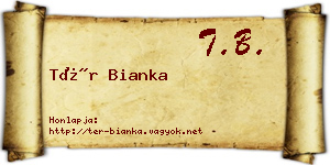 Tér Bianka névjegykártya